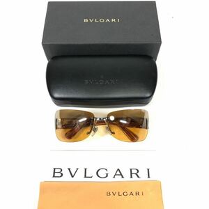 【ブルガリ】本物 BVLGARI サングラス ロゴモチーフ 625 104/7F ブラウン色系×シルバー色系 メンズ レディース イタリア製 ケース 箱付き