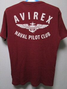 AVIREX NAVAL PILOT サーマル半袖Ｔシャツ・Ｌ（アヴィレックスミリタリープリントＴシャツワッフル地Ｔシャツ）