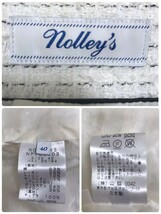 ノーリーズ nolleys ツイード ノーカラージャケット 七分袖 40 Lサイズ モノトーン レディース ホワイト_画像8