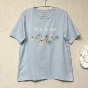 ユニクロ　ポールアンドジョー　コラボ　花柄　Tシャツ　L 水色　美品