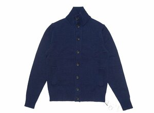  new model regular price 5.7 ten thousand new goods unused ZANONE The no-neCHIOTOkyo-to5G stand-up collar knitted cardigan wool navy men's 46