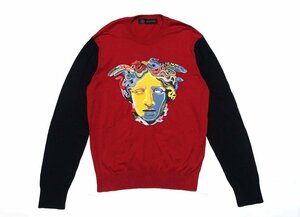 2018 year made beautiful goods VERSACE Versace mete.-saembro Ida Lee crew neck knitted sweater A81356 cotton silk men's 46