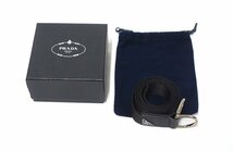 定価6.7万 極美品 PRADA プラダ ウーブン Re-Nylon ベルト 三角ロゴ リングベルト トライアングル 2CN029 ナイロン×レザー メンズ 100 40_画像7