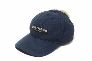 ブローチ付 新品未使用 DOLCE & GABBANA ドルガバ テープロゴ ベースボール キャップ GH613A / FU6UQ ネイビー メンズ レディース 59 帽子