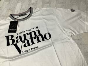 新品未使用サンプル処分★BARNI VARNO ヴァーニバーノ　定価19,000円の品　 Ｌサイズ　半袖カットソー　白　Tシャツ