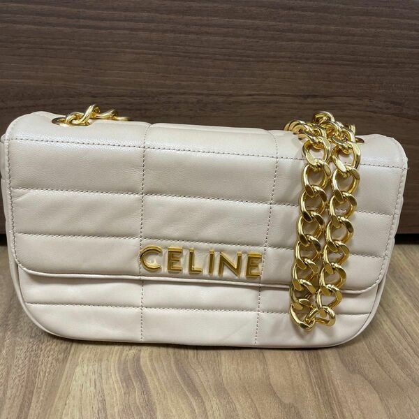 CELINE チェーン ショルダーバッグ マトラッセ モノクローム　セリーヌ