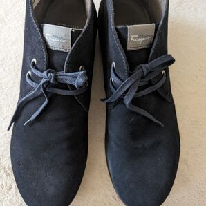 Ferragamo スエード ブーツ 紺