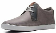 送料無料 Clarks 26cm レザー スニーカー グレー ローファー スリッポン ビジネス 軽量 スニーカー ランニング JJJ305_画像7