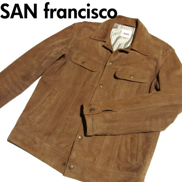 SAN francisco サンフランシスコ 3rd TYPE スウェード ゴートレザー ジャケット M TOBACCO ハリウッドランチマーケット