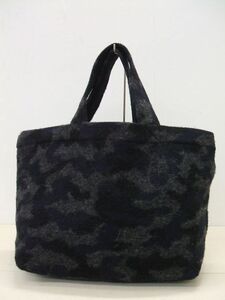 nest Robe made in Japan wool camouflage tote bag gray navy lady's ne straw b used 1-1116A 181346