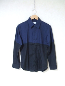 BLACK & BLUE/長袖シャツ/2/ネイビー×ブラック/ブラックアンドブルー 中古 1-0811G F84873