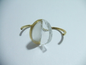 muroglass jewelry Two-tone Ring/clear-frosted glass/ムログラスジュエリー/リング/指輪 リング・指輪 ゴールド 中古 0-0824G 161823