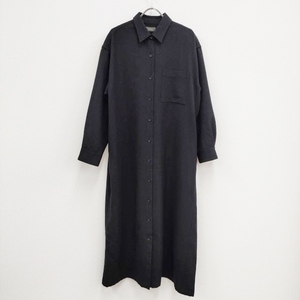 WIRROW 23AW Botany wool long shirt dress シャツワンピース ドレス サイズ1 ワンピース チャコールグレー ウィロウ 4-0418T 237728