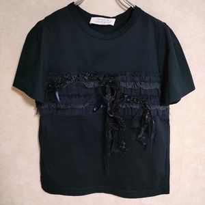 leur logette フリル スパンコール レース チュール サイズ2 半袖Ｔシャツ カットソー ルール ロジェット/ルル ロジェッタ 4-0421S 230741