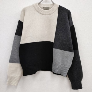 MARGARET HOWELL MERINO CASHMERE 定価88000円 ウール カシミヤ 578-2263003 ニット 22AW 白 黒 マーガレットハウエル 4-0503T 238837