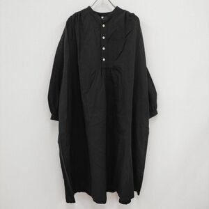 NATURAL LAUNDRY DAIRY COMFORT コットンリネン サイズ2 ワンピース ブラック ナチュラルランドリー 4-0504M 235773