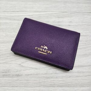 COACH new goods card-case pass case leather leather box attaching 52544 card-case purple Coach 4-0504G 231988