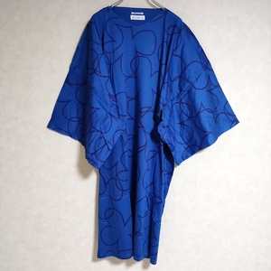 SOU*SOU new goods small sleeve rectangle ..... size woman F regular price 9600 jpy One-piece blue saw saw 4-0507M 231735