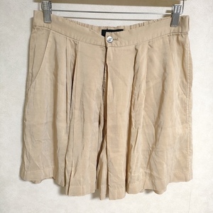 ZUCCa ton cell silk tuck product dyeing size M short pants shorts shorts beige Zucca 4-0507S 231867