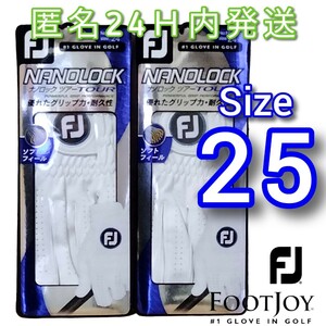Fj nano lock Tour 25cm white 2 pieces set foot Joy Golf glove TOUR new goods unused anonymity delivery 