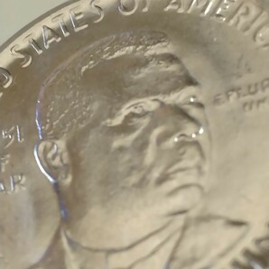 アメリカ 1951 50セント銀貨 Booker T.Washingtonの画像5