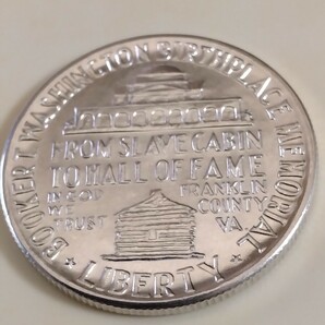 アメリカ 1951 50セント銀貨 Booker T.Washingtonの画像2
