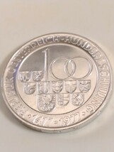 オーストリア 1977 100シリング銀貨 500 years Mint Hall/Tirol_画像2