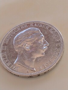 ドイツ プロイセン 1911A 3マルク銀貨 WILHELM Ⅱ