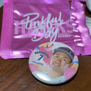 ソフトバンクホークス ピンクフルデー 缶バッジ 中村選手