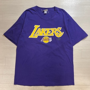 Lee×NBA/リー/90s/Los Angeles LAKERS/ロサンゼルス レイカーズ/LAL/プリント/半袖Tシャツ/ビンテージ/パープル