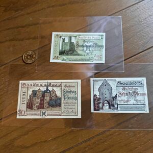特別価格3枚セット ドイツ 旧紙幣(失効券) ノートゲルト 古銭 古紙幣