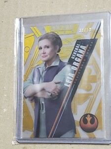 送料63円　topps　STAR WARS　HIGH TEK　スターウォーズ　50シリ　レイア・オーガナ将軍　最後のジェダイ