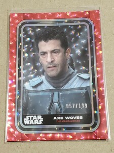 送料63円　topps　STAR WARS　HOBBY BOX　199シリ　レッドパラレル　アックス・ウォーヴス　スターウォーズ　ザ・マンダロリアン シーズン2