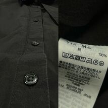 1375 無印良品＊MUJI 強撚さらっとポプリン半袖ワンピース M～L チャコールグレー ロングワンピース シャツワンピース _画像8