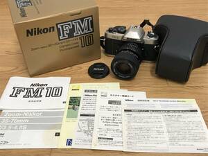 Nikon　ニコン　FM10　一眼レフ　フィルムカメラ　箱 ＆ 使用説明書付き　ジャンク　