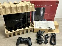 ☆ PS3 ☆ プレイステーション3 CECHH00 40GB FW3.15 動作品 本体 コントローラー 箱 説明書 付属 Playstation3 希少 FW3.55以下 2834_画像1