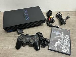 ☆ PS2 ☆ プレイステーション2 SCPH-50000 ミッドナイトブラック 動作品　本体 コントローラー 付属 デュアルショック2 SONY 9200