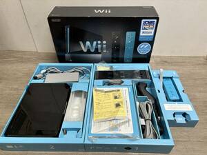 ☆ Wii ☆ Wiiリモコンプラス同梱版 クロ 動作品 本体 リモコンプラス センサーバー ヌンチャク 箱 説明書 付属 任天堂 Nintendo 1912