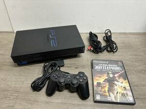 ☆ PS2 ☆ プレイステーション2 SCPH-50000 ミッドナイトブラック 動作品 本体 コントローラー ソフト 付属 デュアルショック 7458