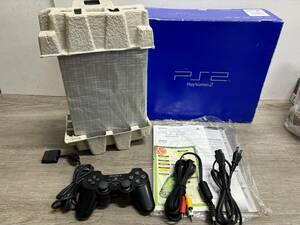 ☆ PS2 ☆ プレイステーション2 SCPH-30000 動作品 本体 コントローラー 箱 説明書 付属 Playstation2 SONY デュアルショック2 5923