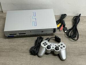 ☆ PS2 ☆ プレイステーション2 SCPH-50000 シルバー 動作品 本体 コントローラー 付属 Playstation2 SILVER デュアルショック2 3798