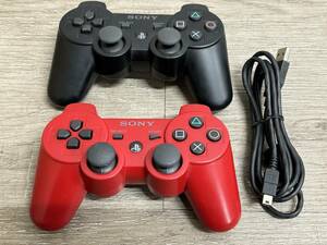 * PS3 * PlayStation 3 controller 2 piece set sale operation goods Playstation3 SONY original dual shock 3 red black 