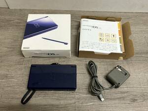 ☆ DSLite ☆ ニンテンドーDS Lite エナメルネイビー 動作品 本体 タッチペン アダプター 箱 説明書 付属 Nintendo DS GBA 8279