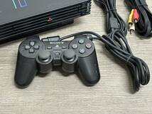 ☆ PS2 ☆ プレイステーション2 SCPH-50000 ミッドナイトブラック 動作品 本体 コントローラー 付属 Playstation2 デュアルショック2 6000_画像3