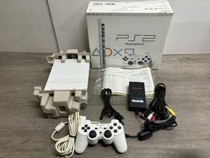 ☆ PS2 ☆ プレイステーション2 SCPH-75000 セラミックホワイト 動作品 本体 コントローラー 純正アダプター 箱 説明書 付属 SONY 0064