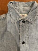 50s Searsシャンブレーシャツマチ付きビンテージワークシャツ 長袖 /後付けシアーズチンスト_画像3