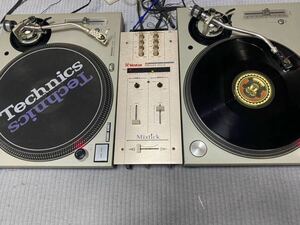 Technics SL-1200MK3D turntable 2 pcs Vestax PMC-06 ProA DJ mixer beautiful goods operation verification ending needle attaching 