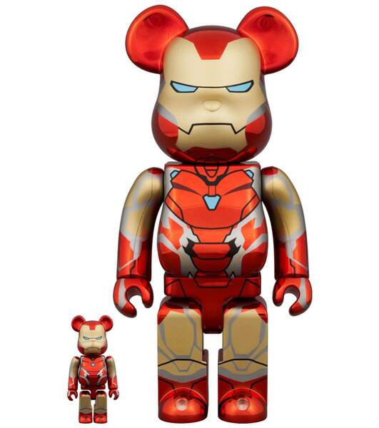 新品未開封！100% 400% BE@RBRICK IRON MAN MARK85 CHROME Ver. bearbrick ベアブリック マーベル Marvel アイアン マン プレゼント ギフト