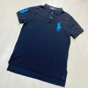 3938☆ POLO Ralph Lauren ポロラルフローレン ポロシャツ ビックポニー カジュアル メンズ L ブラック