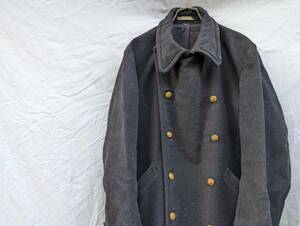 桜の金属ボタン 戦後 学生 ダブルブレスト ウール コート 外套 日本の古い服 JAPAN VINTAGE ジャパンヴィンテージ 40s50s NEW MODE
